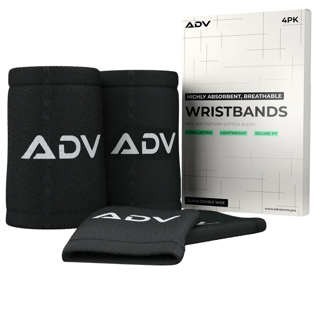Frotka tenisowa ADV Wristbands czarne 1 sztuka