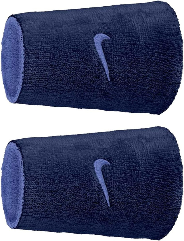Frotki tenisowe Nike Swoosh Reversible Wristbands niebiesko-granatowe
