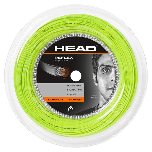 Naciąg do squasha Head Reflex żółty 10m ze szpuli