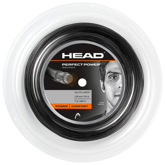 Naciąg do squasha Head Perfect Power czarny 10m ze szpuli