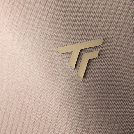 Koszulka tenisowa Tecnifibre X-Loop Tee paski beżowa