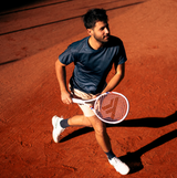 Koszulka tenisowa Tecnifibre X-Loop Tee paski granatowa