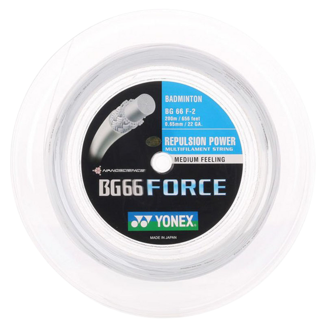 Naciąg badminton Yonex BG 66 Force biały 10m ze szpuli