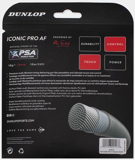 Naciąg do squasha Dunlop Iconic Pro AF czarny