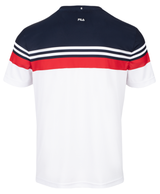 Fila T-shirt Malte white and navy blue tennis shirt