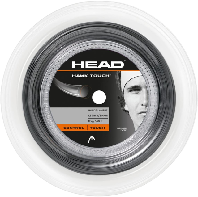 Naciąg tenisowy Head Hawk Touch szary 12m ze szpuli