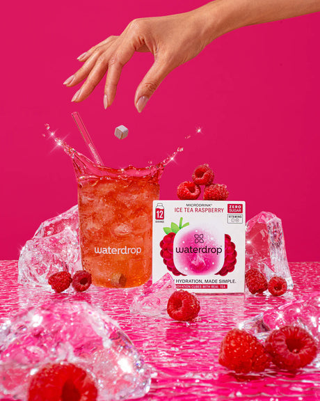 Elektrolity Waterdrop Microdrink o smaku ice tea malinowe x12