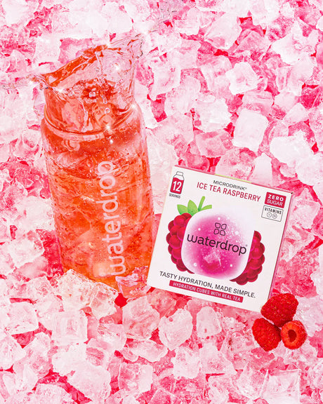 Elektrolity Waterdrop Microdrink o smaku ice tea malinowe x12