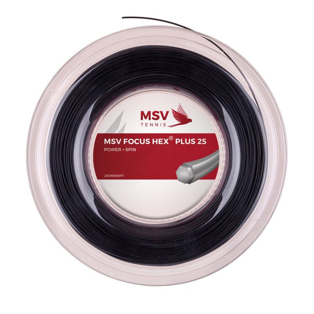 Naciąg tenisowy MSV Focus HEX Plus 25 czarny 12m ze szpuli