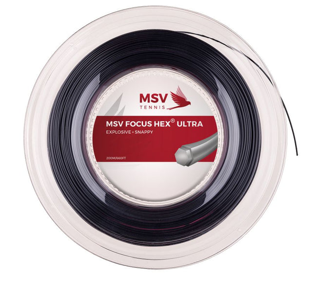 Naciąg tenisowy MSV Focus HEX Ultra czarny 12m ze szpuli