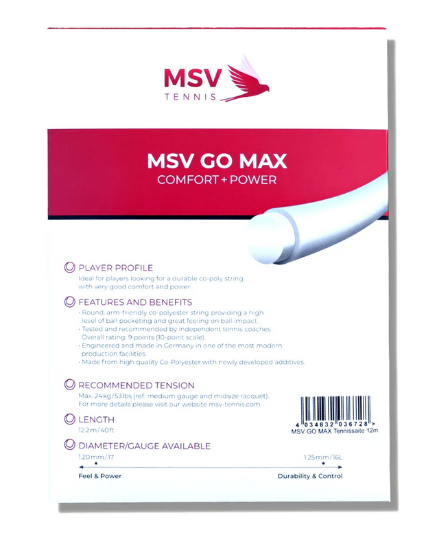 Naciąg tenisowy MSV GO MAX czarny