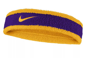 Frotka tenisowa na głowę Nike Swoosh Headband żółto-fioletowa