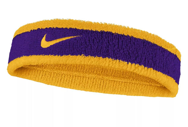 Frotka tenisowa na głowę Nike Swoosh Headband żółto-fioletowa