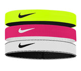 Opaski na głowę Nike Flex Wide Headbands żółto-różowo-białe x3