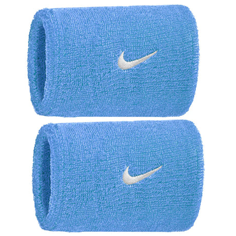 Frotki tenisowe Nike Swoosh Classic Wristbands błękitne-czarne