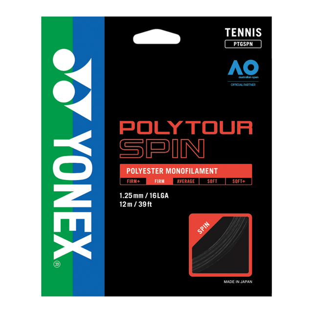 Naciąg tenisowy Yonex Poly Tour Spin - black