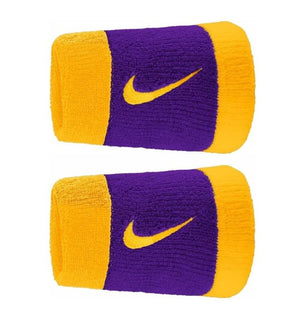 Frotki tenisowe Nike Swoosh Double-Wide żółto-fioletowa