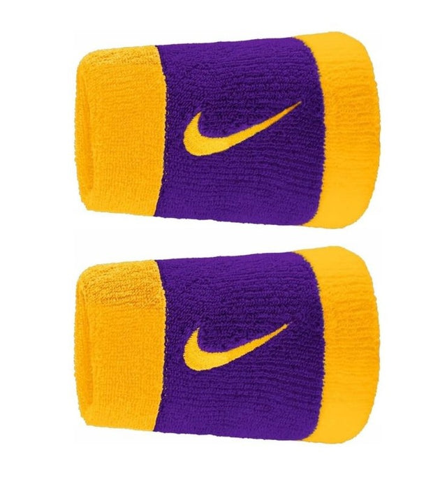 Frotki tenisowe Nike Swoosh Double-Wide żółto-fioletowa