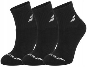 Babolat Quarter Tennis Socks 3 PAIRS PACK - black/black