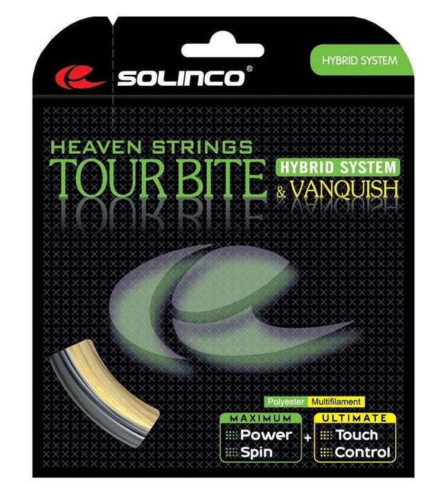 Naciąg tenisowy Solinco Hybrid System Tour Bite/Vanquish 6,8/6,3m szaro-naturalny