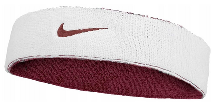 Frotka tenisowa na głowę Nike Classic Reversible Headband bordowo-biała