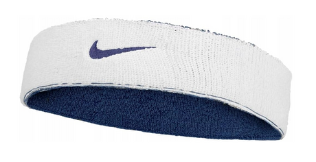 Frotka tenisowa na głowę Nike Classic Reversible Headband granatowo-biała