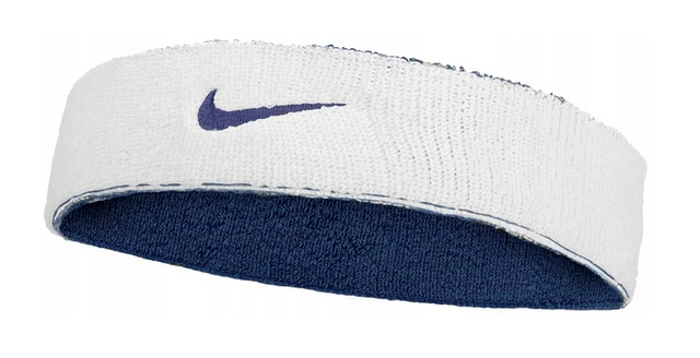 Frotka tenisowa na głowę Nike Classic Reversible Headband granatowo-biała