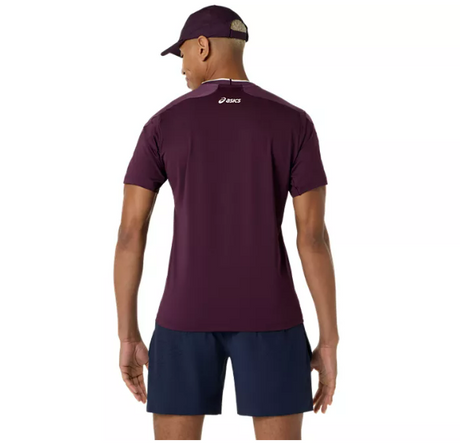 Koszulka sportowa Asics Match Jacquard SS Top purpurowa
