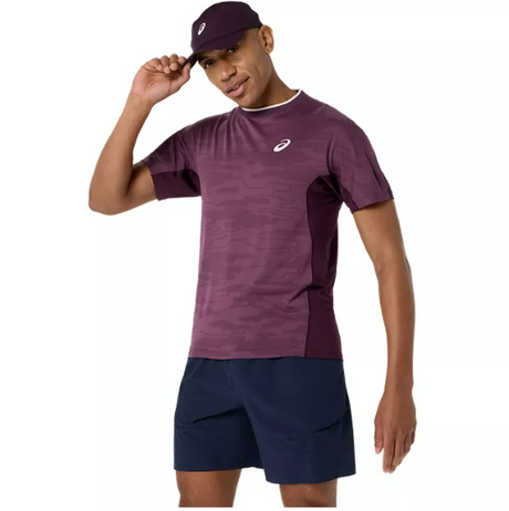 Koszulka sportowa Asics Match Jacquard SS Top purpurowa