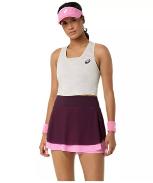 Top tenisowy Asics Match Jacquard Crop Top beżowy