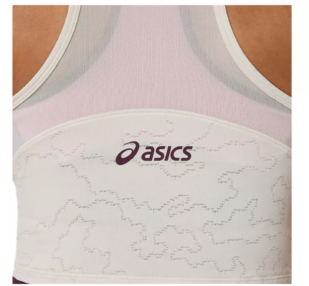 Top tenisowy Asics Match Jacquard Crop Top beżowy