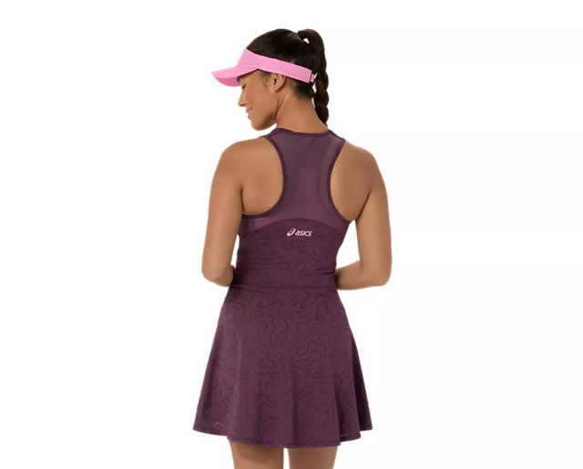 Sukienka tenisowa Asics Match Jacquard Dress bordowa