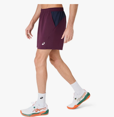 Spodenki tenisowe Asics Court 7in Short bordowe