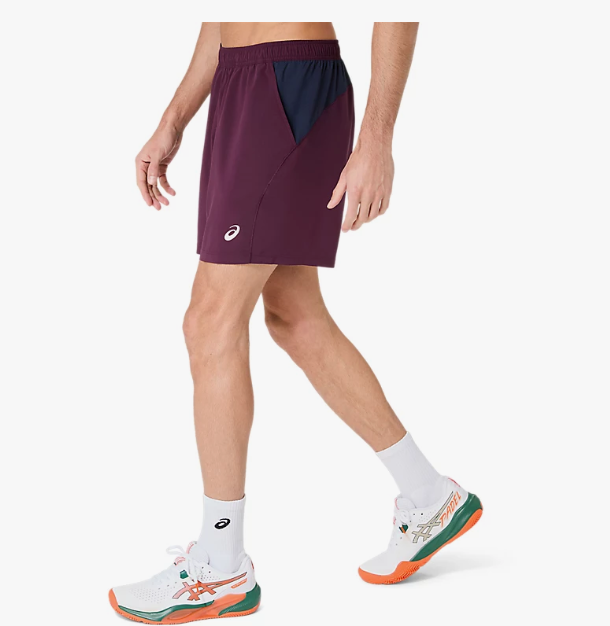 Spodenki tenisowe Asics Court 7in Short bordowe
