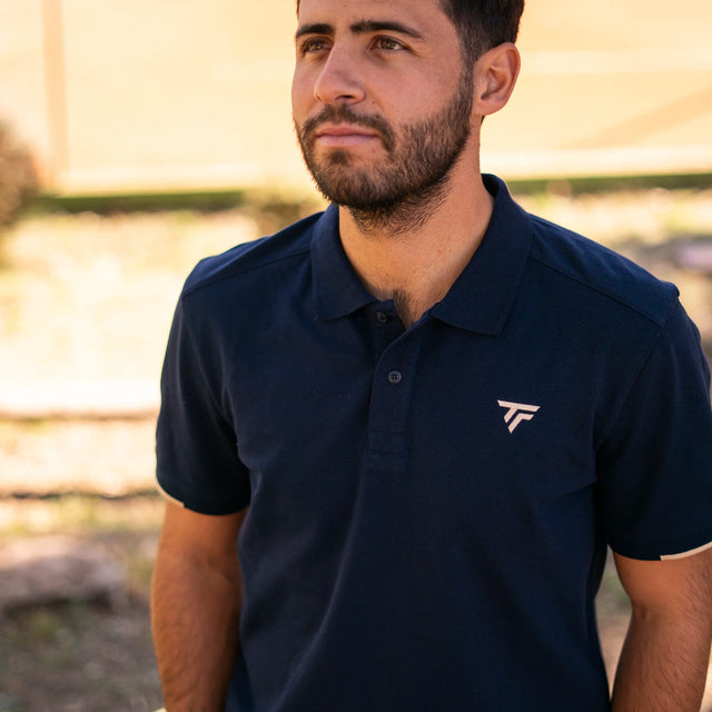 Koszulka tenisowa Tecnifibre Polo Pique granatowa