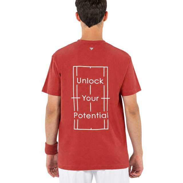Koszulka tenisowa Tecnifibre Graphic Tee 2026 ceglana