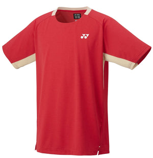 Koszulka tenisowa Yonex AO Crew Neck czerwono-beżowa
