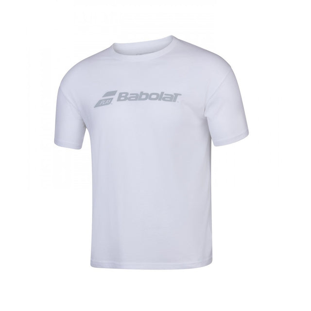 Koszulka tenisowa juniorska Babolat Exercise Tee Boy biała