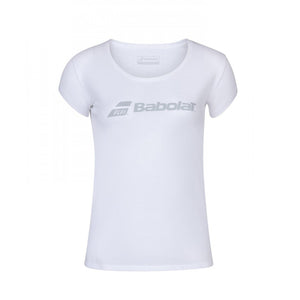Koszulka tenisowa juniorska Babolat Exercise Tee Girl biała