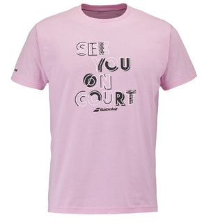 Koszulka tenisowa Babolat Exercise Message Tee Men różowa
