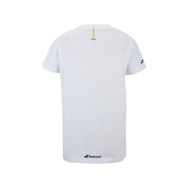 Koszulka tenisowa juniorska Babolat Exercise Cotton Tee Boy biała