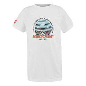 Koszulka chłopięca Babolat Exercise Cotton Tee Boy biała