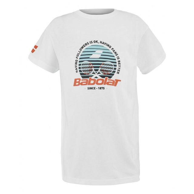 Koszulka chłopięca Babolat Exercise Cotton Tee Boy biała