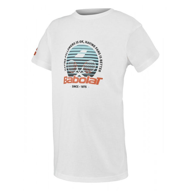 Koszulka chłopięca Babolat Exercise Cotton Tee Boy biała