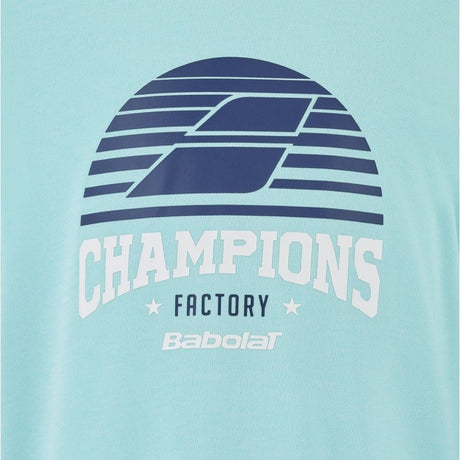 Koszulka tenisowa juniorska Babolat Exercise Graphic Tee Boy błękitna