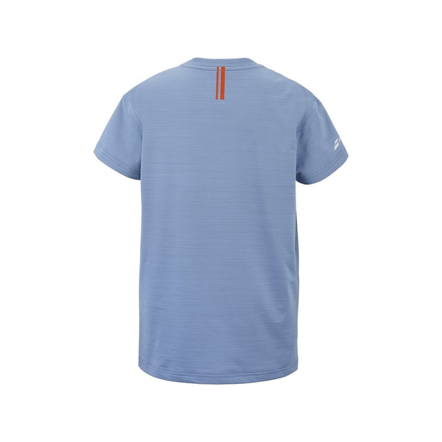 Koszulka tenisowa juniorska Babolat Exercise Graphic Tee Boy niebieska