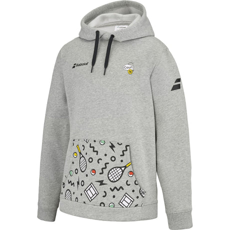 Bluza tenisowa juniorska Babolat Exercise Hood Sweat Club 16 szara