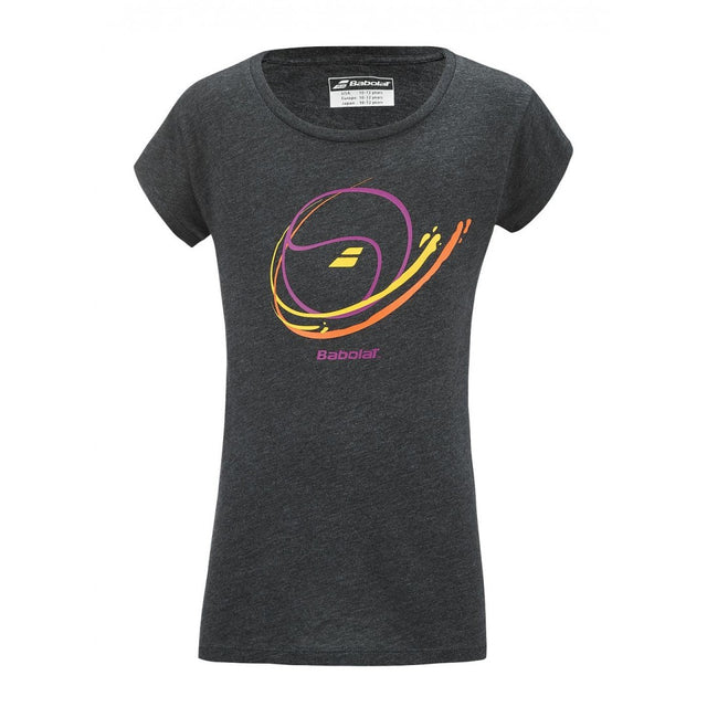 Koszulka dziewczęca Babolat Message Tee Girl szara