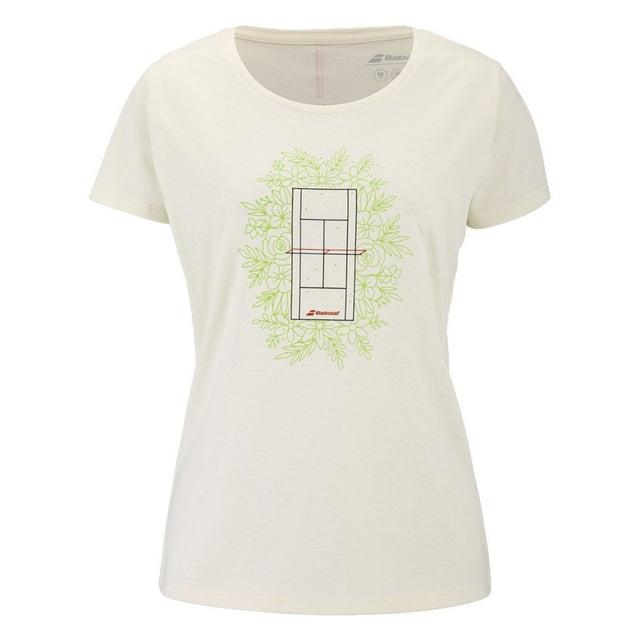 Koszulka tenisowa Babolat Exercise Message Tee Women beżowa