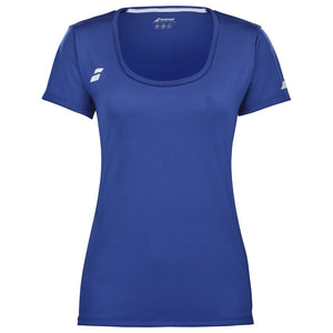 Koszulka tenisowa juniorska Babolat Play Cap Sleeve Top Girl granatowa